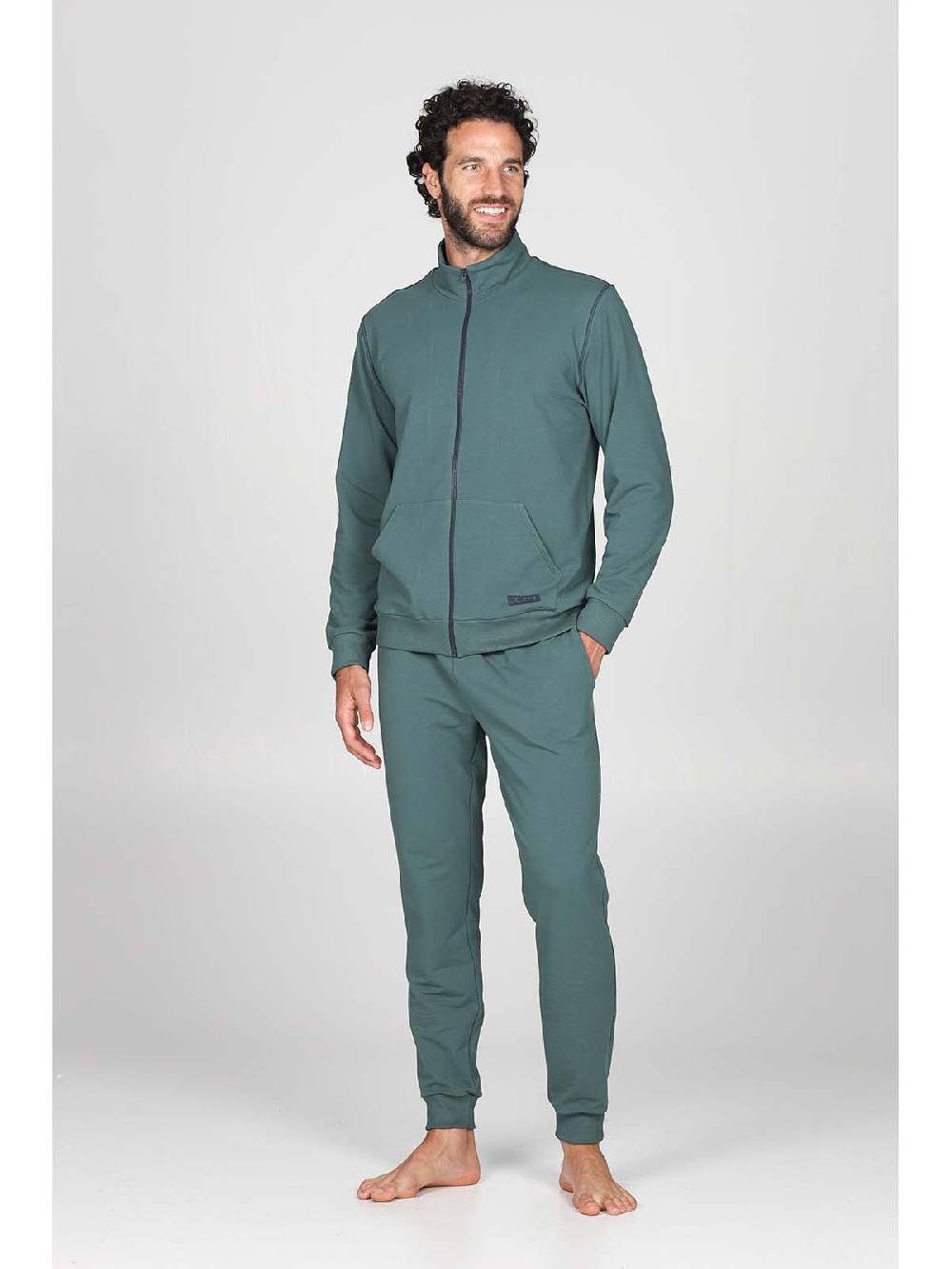 Julipet Tuta zip in confortevole felpa di colore verde Soddisfazione Garantita