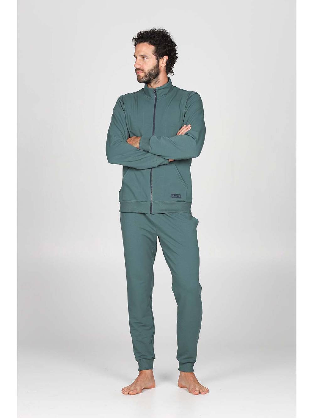 Julipet Tuta zip in confortevole felpa di colore verde Soddisfazione Garantita