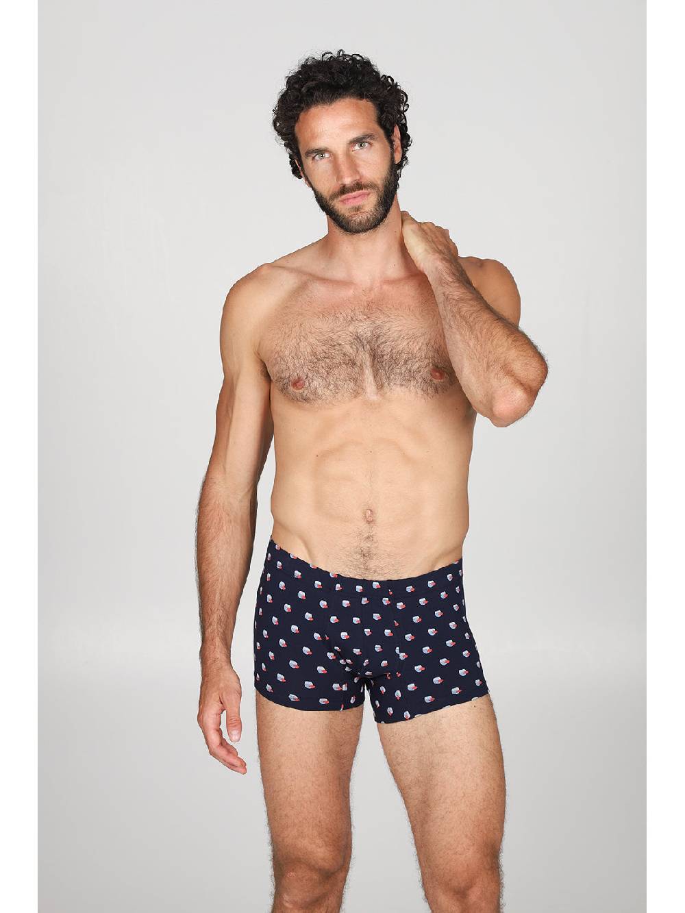 Julipet Boxer comfort in cotone bielastico, disegni "pesci" Saldi Di Fabbrica