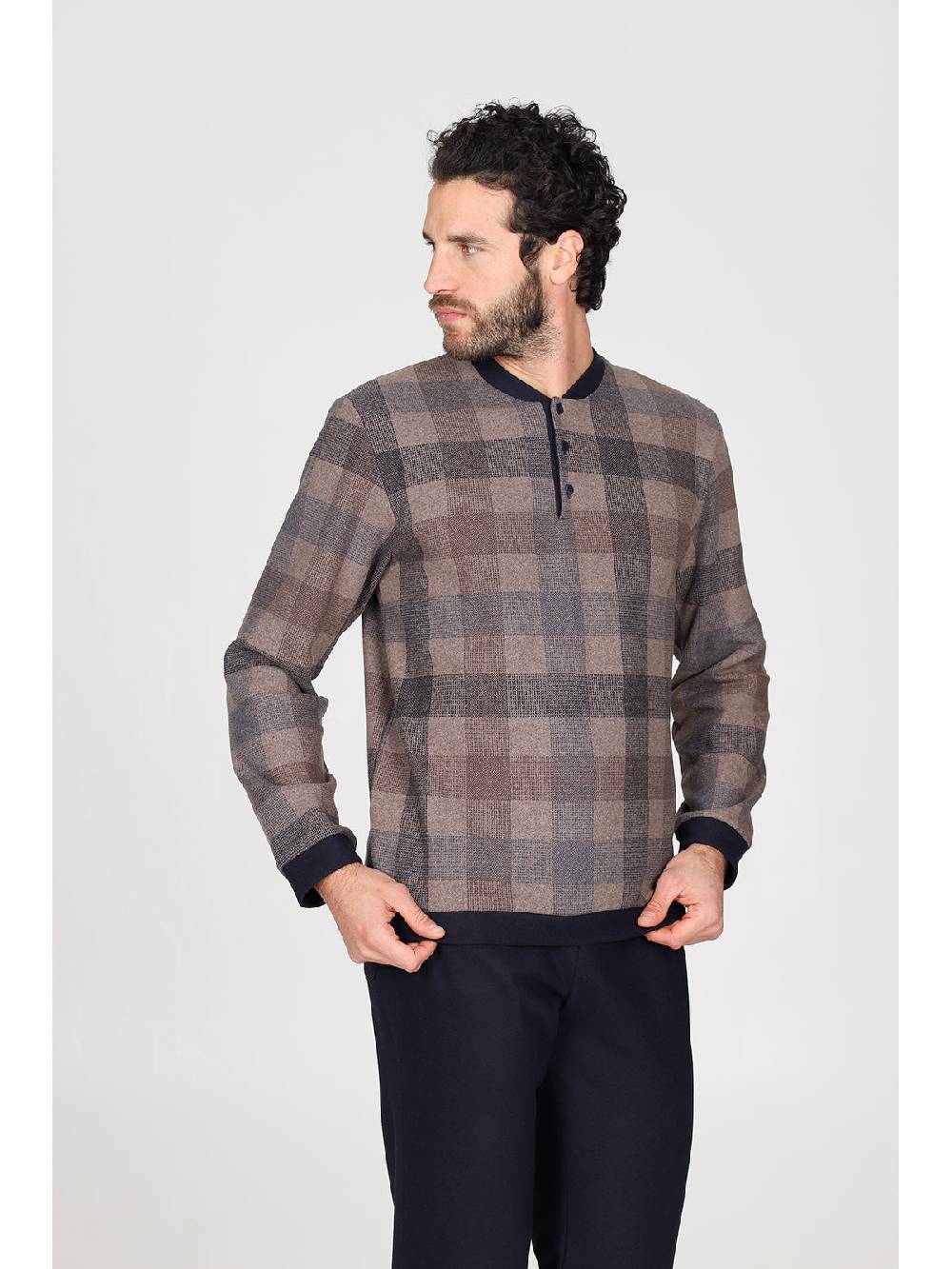 Julipet Pigiama serafino in confortevole jacquard di cotone Online
