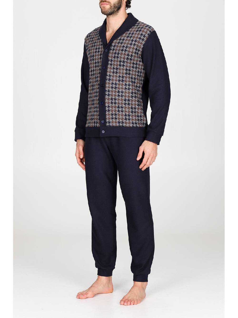 Julipet Pigiama cardigan in confortevole jacquard di cotone In Saldo