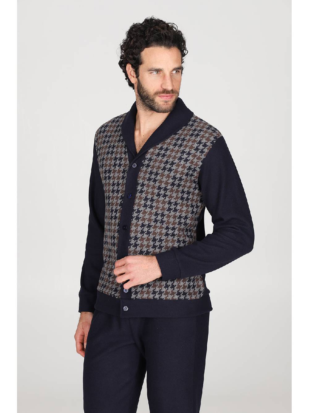 Julipet Pigiama cardigan in confortevole jacquard di cotone In Saldo