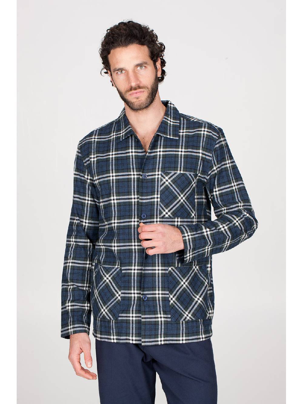 Julipet Pigiama cardigan in calda flanella di puro cotone 2025