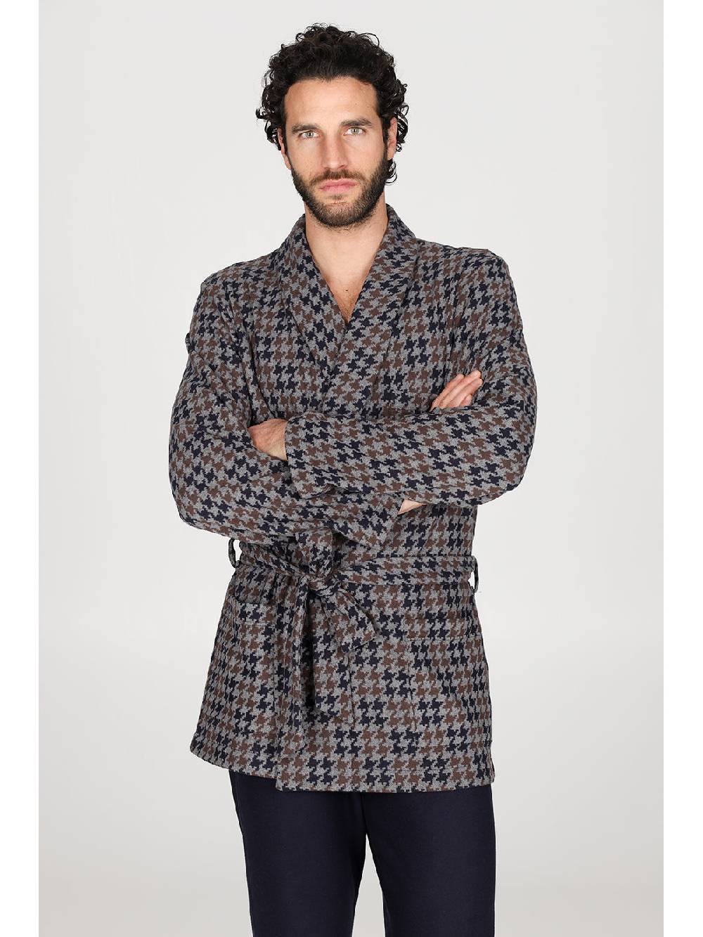 Julipet Giacca da camera in confortevole jacquard di cotone Italia