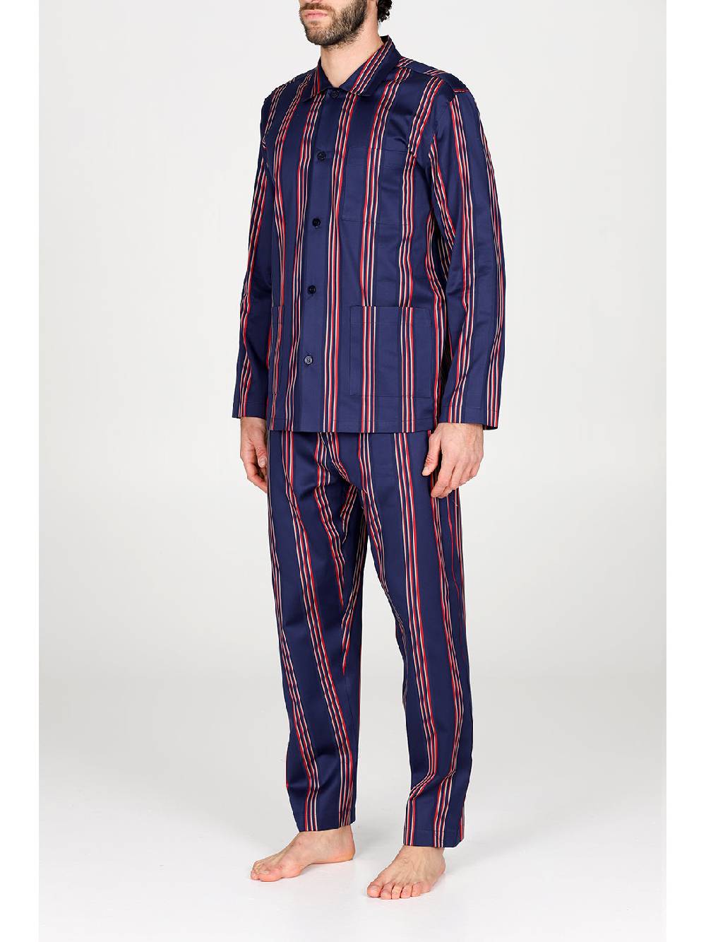 Julipet Pigiama cardigan in pregiato popeline di puro cotone Shopping Online