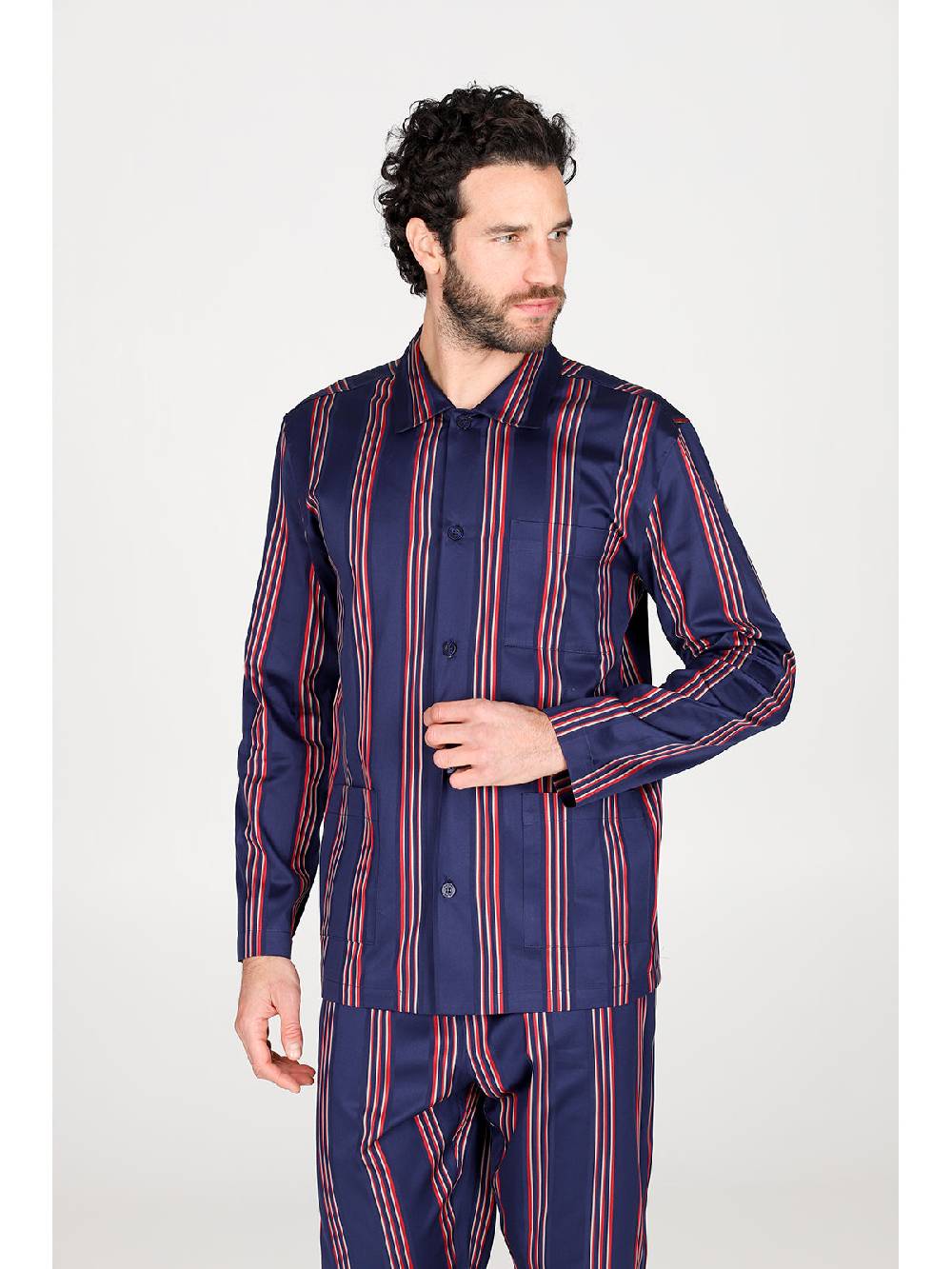 Julipet Pigiama cardigan in pregiato popeline di puro cotone Shopping Online