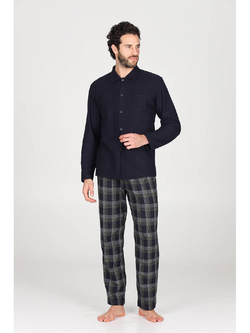 Julipet Pigiama cardigan in confortevole jacquard di cotone Sottocosto