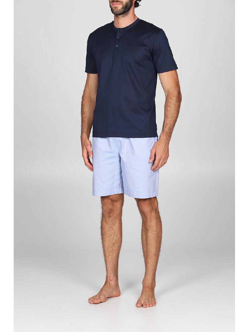 Julipet Pigiama serafino in popeline e luxury jersey, per un comfort contemporaneo Hotsell