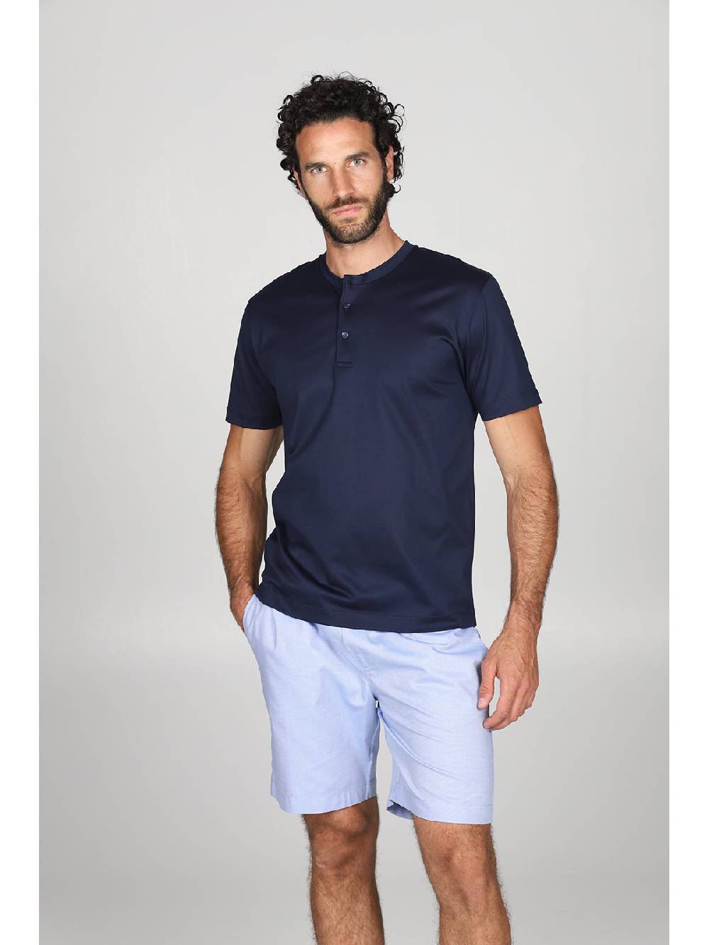 Julipet Pigiama serafino in popeline e luxury jersey, per un comfort contemporaneo Hotsell