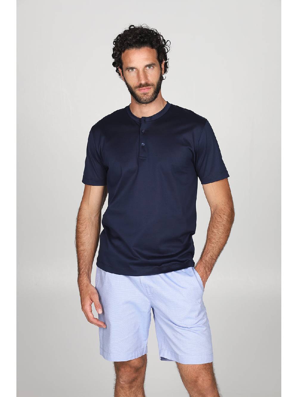 Julipet Pigiama serafino in popeline e luxury jersey, per un comfort contemporaneo Hotsell