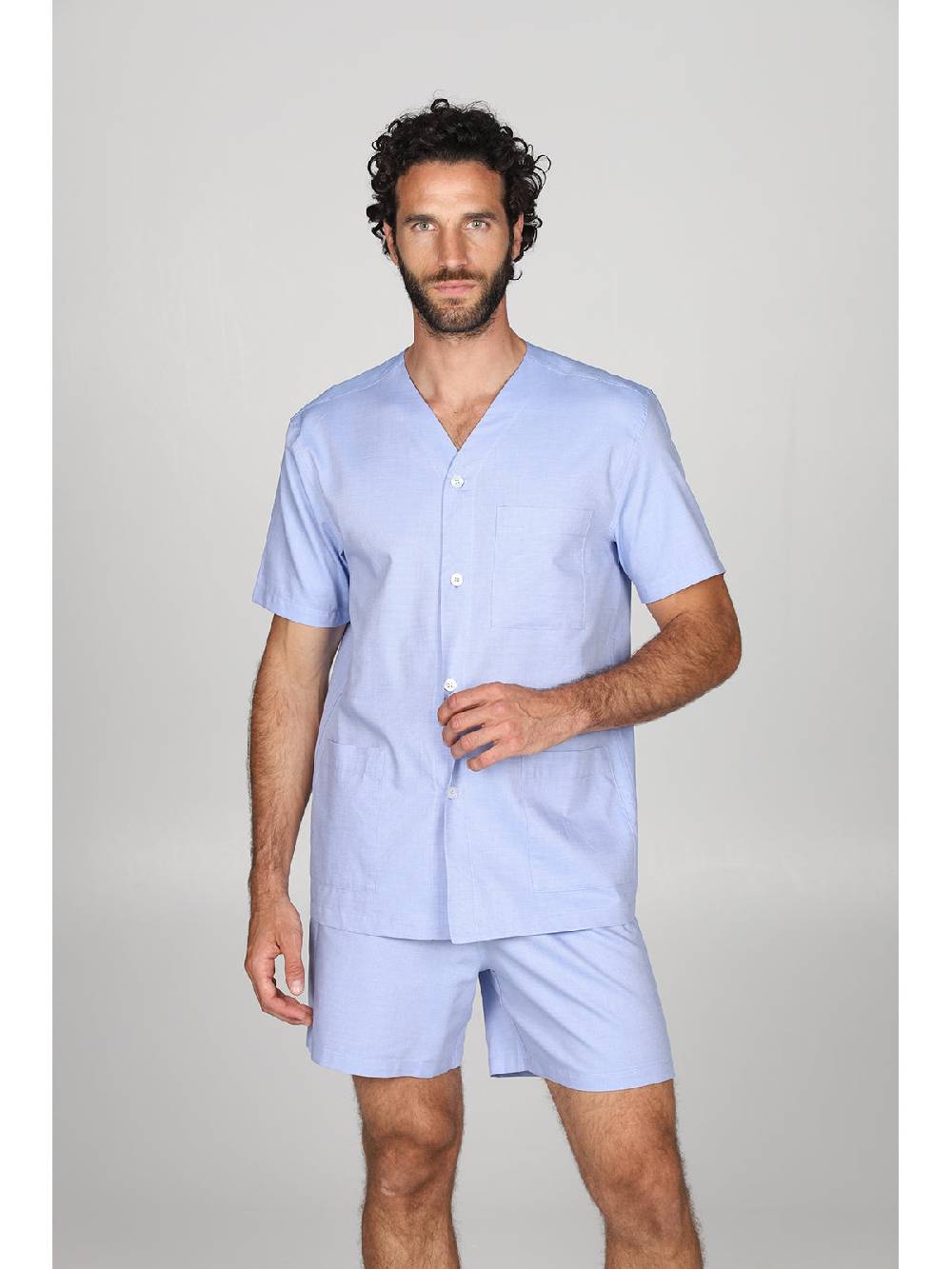 Julipet Pigiama corto cardigan in pregiato popeline, classicità e comfort Moda