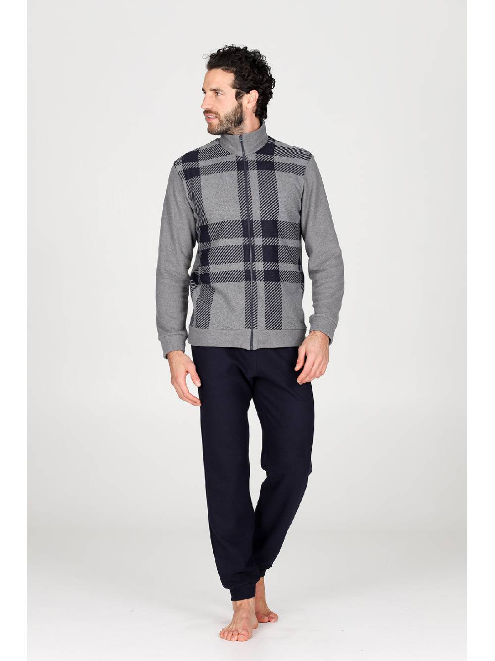 Julipet Pigiama con zip in confortevole jacquard di cotone Saldi Di Fabbrica