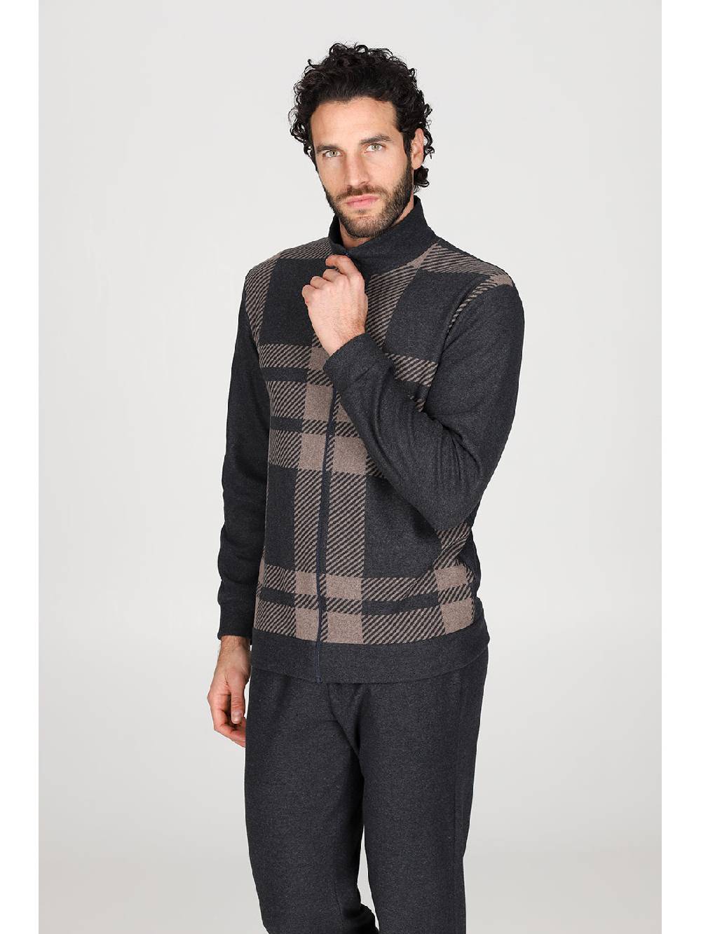 Julipet Pigiama con zip in confortevole jacquard di cotone I Più Venduti