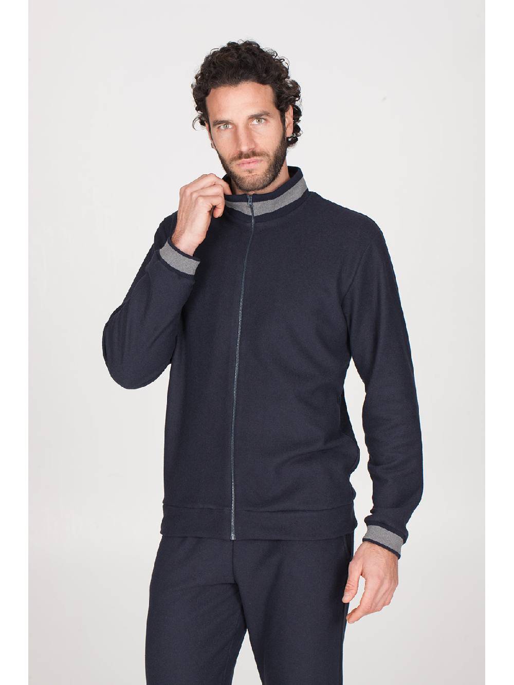Julipet Tuta con zip in confortevole jacquard punto Milano Pezzi Unici