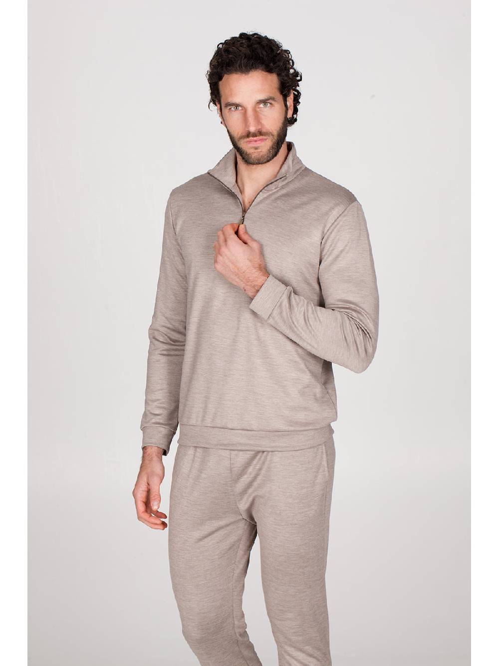 Julipet Pigiama con zip in double jersey seta e cotone Negozi Online