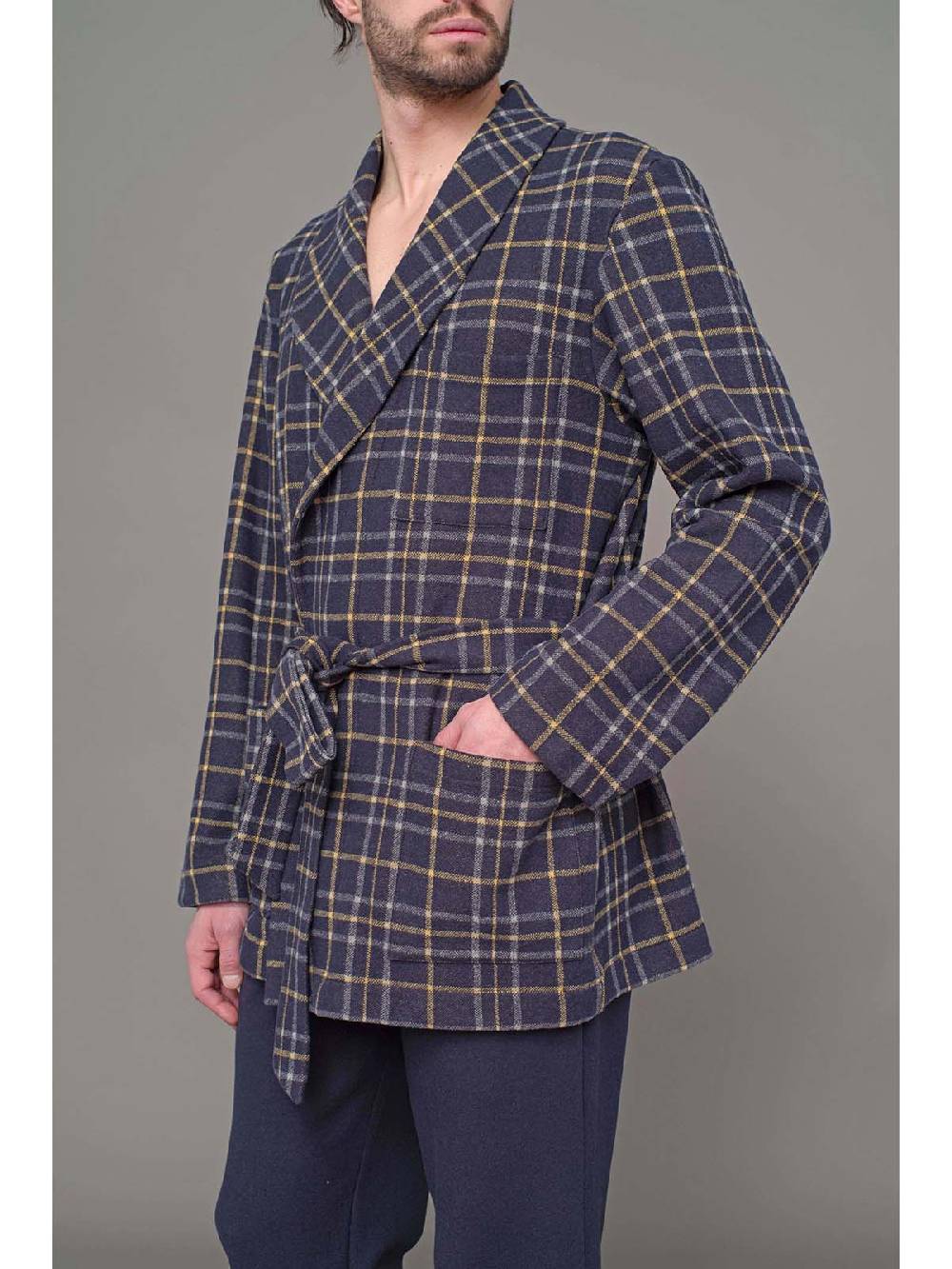 Julipet Giacca da camera sciallata fantasia tartan Sottocosto