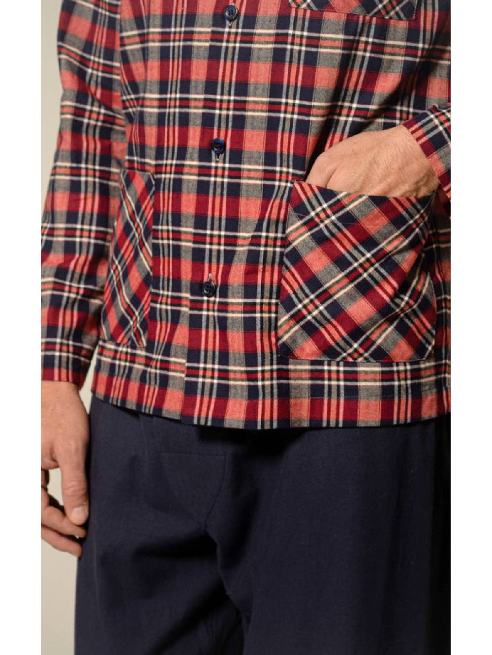 Julipet Pigiama aperto in flanella disegni tartan Flash Sale