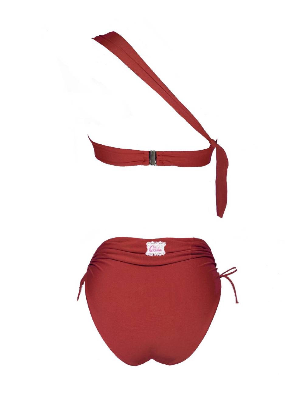 Olivia Gold Reggiseno Monospalla + Slip a vita alta drappeggiato Offerte