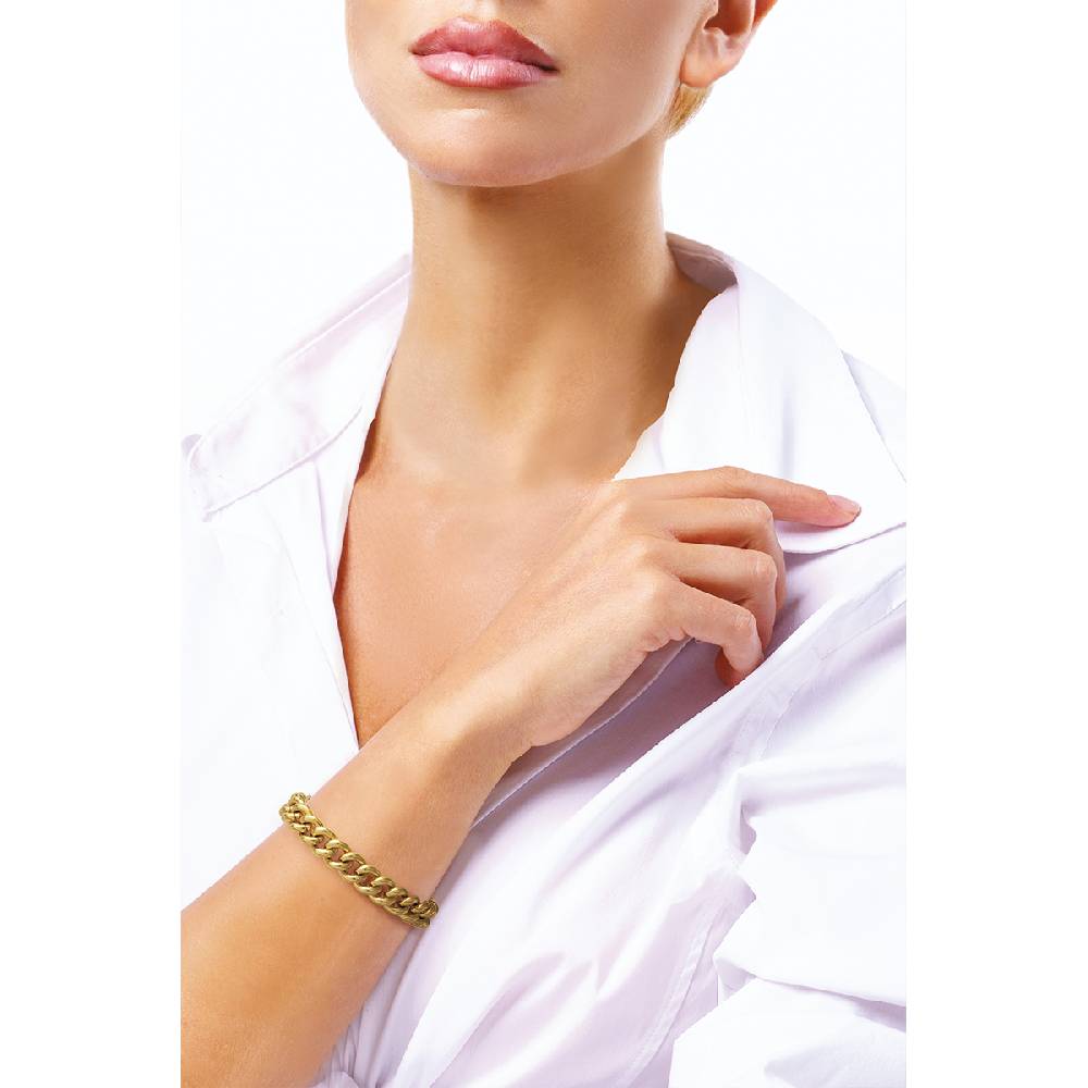 Opsobjects MAXI GROUMETTE CHAIN bracciale oro giallo con maglia groumette Novità