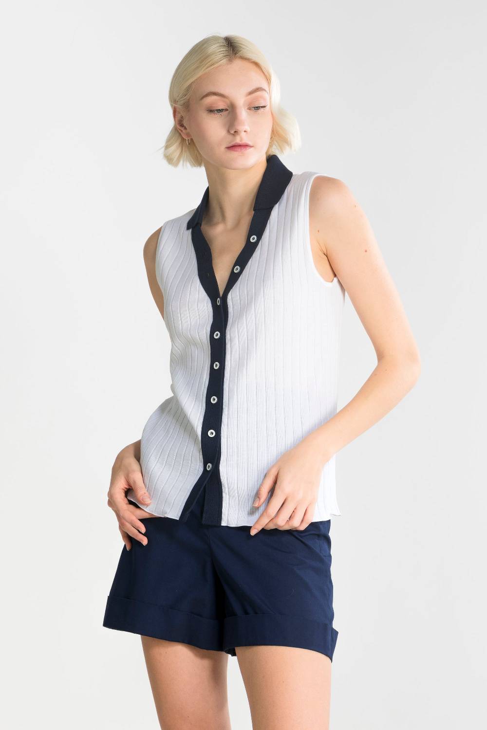 Oscalito Gilet con bottoni Donna Cotone 7160 In Saldo
