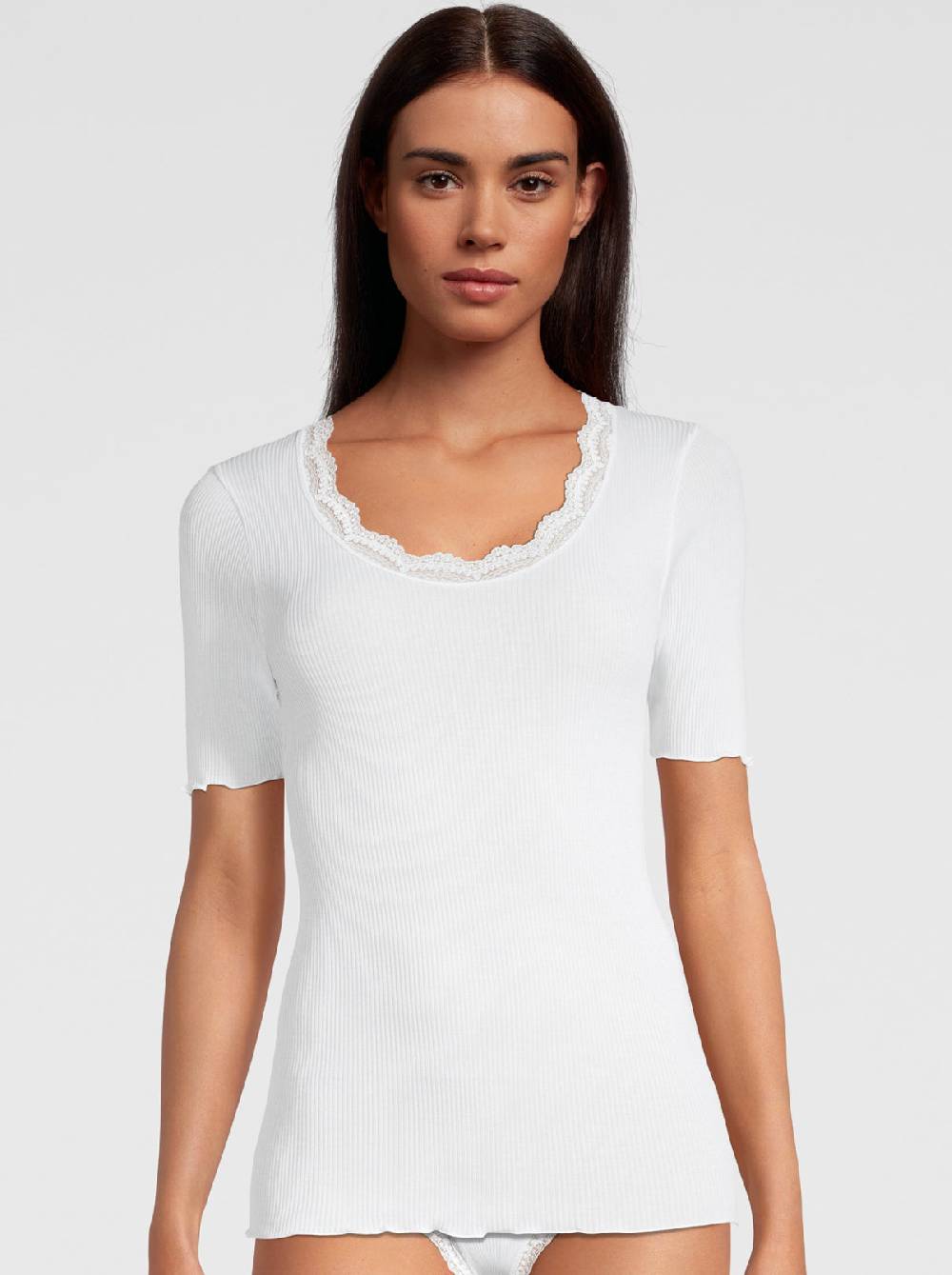 Oscalito T-shirt Filoscozia con Pizzo Leavers 3164 In Saldo