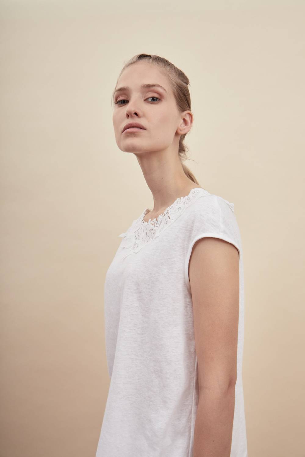 Oscalito T-shirt Donna 70% COTONE , 30% LINO 4884 Soddisfazione Garantita