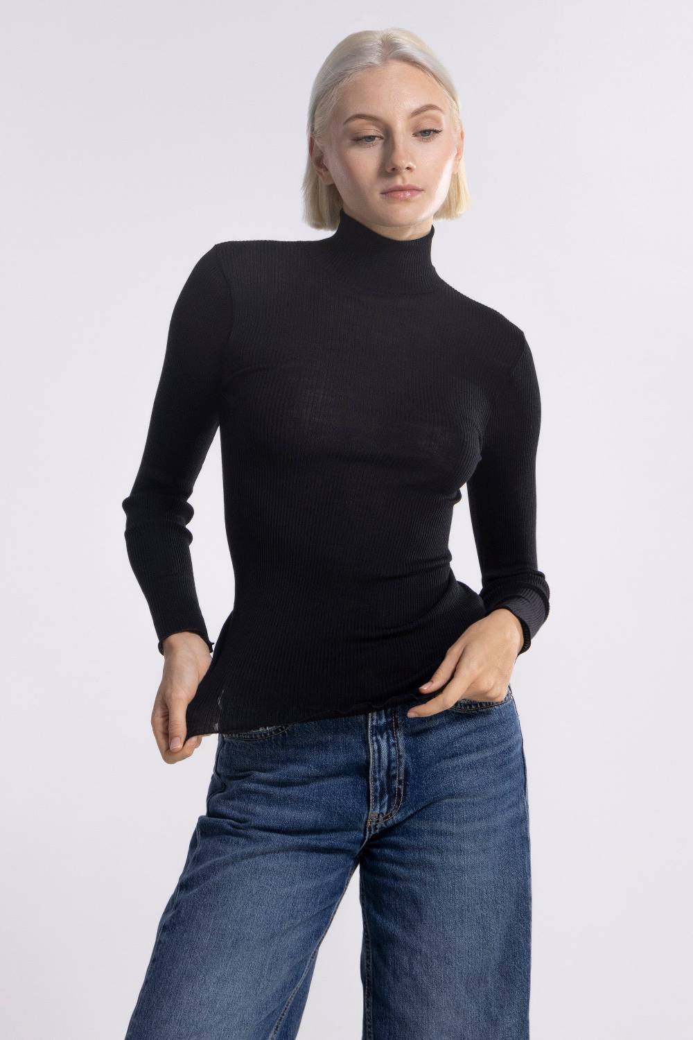 Oscalito Dolcevita Lupetto Tubolare Maniche Lunghe Lana e Seta 3429 Prezzo Ridotto
