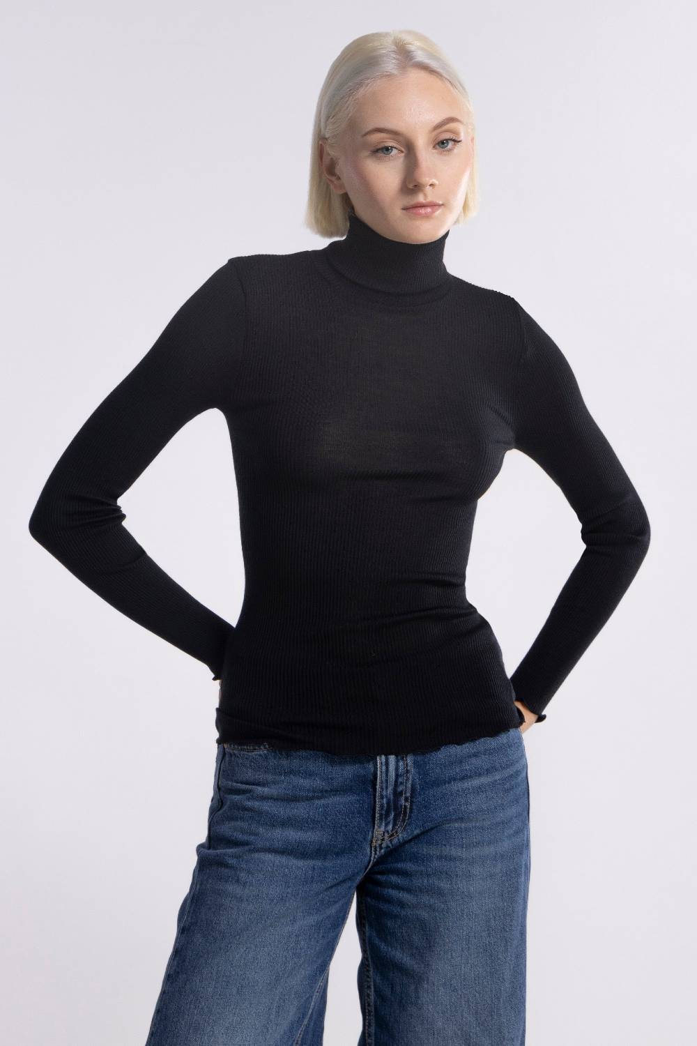 Oscalito Maglia Dolcevita a Maniche Lunghe in Lana e Seta 3438