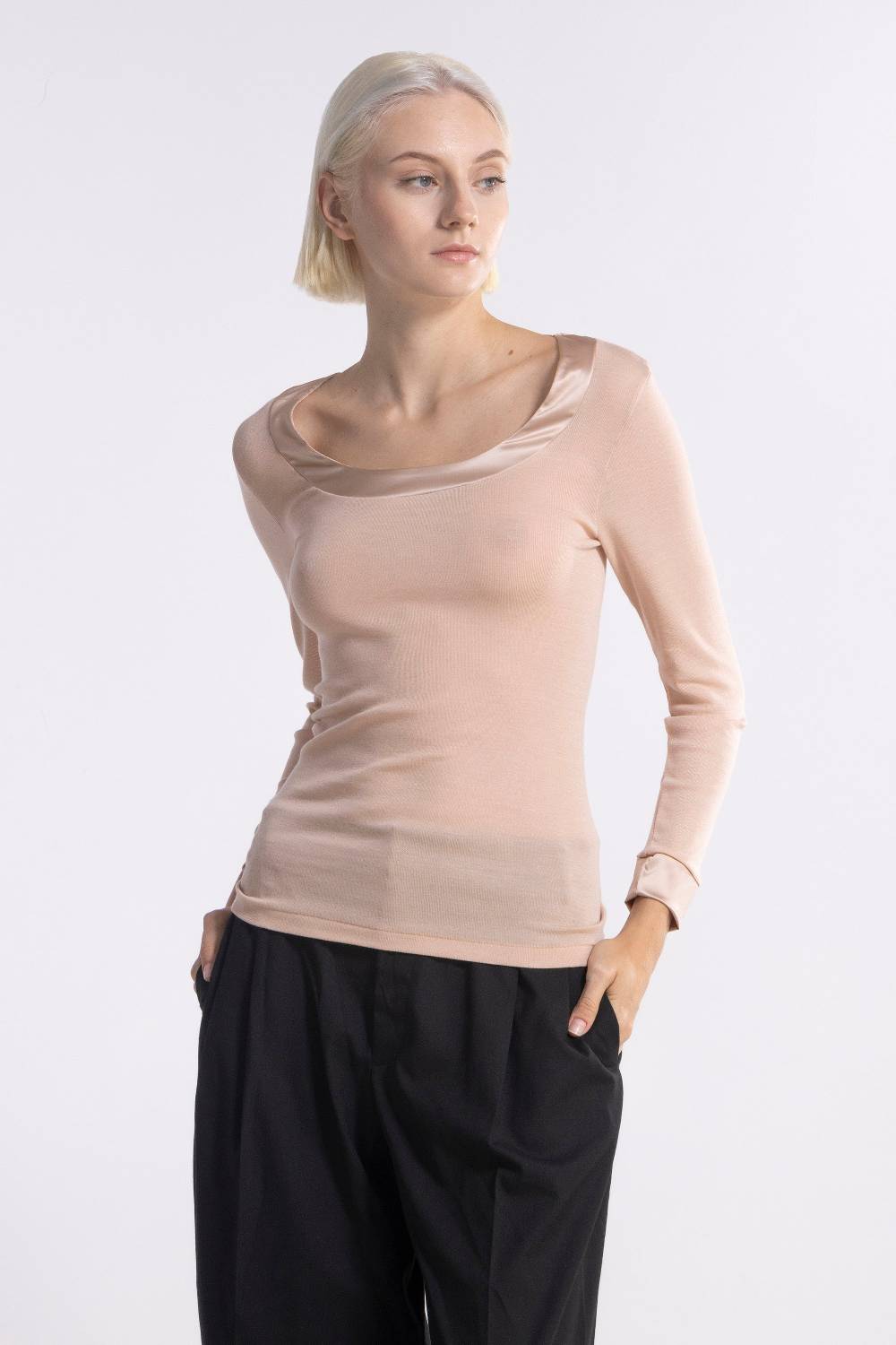 Oscalito Camicia Donna Lana e Seta maniche lunghe 4258 Hotsell