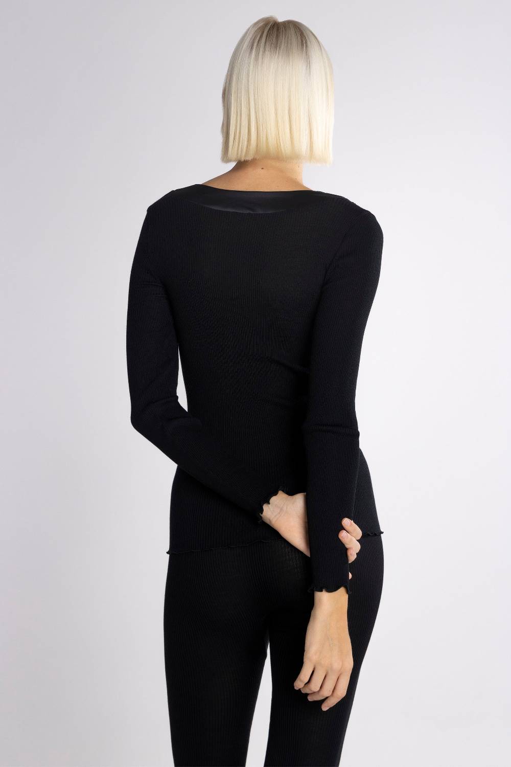 Oscalito Elegante camicia a maniche lunghe con bordi in raso 5304 I Più Venduti