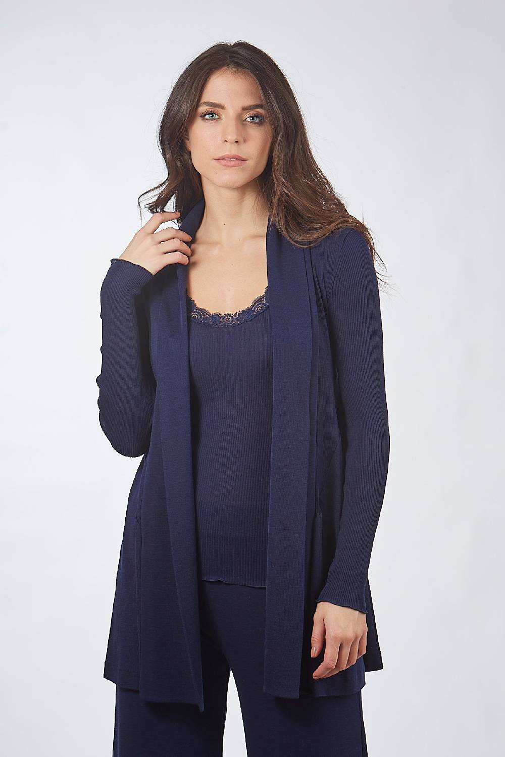 Oscalito Cardigan Lungo in Lana e Seta 3463 In Saldo