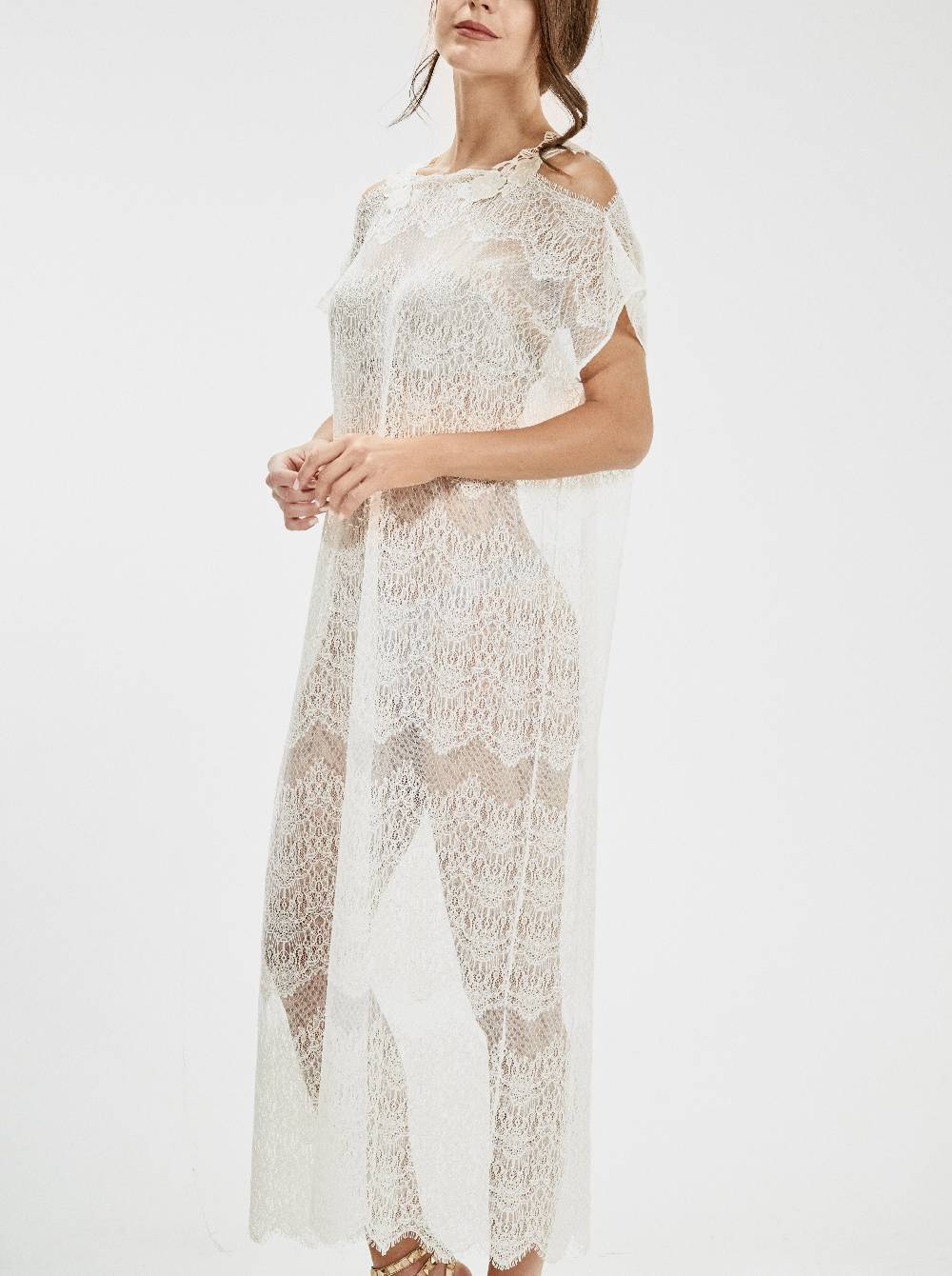 Oscalito Maxi abito lungo in pizzo 5989 Saldi Di Fabbrica