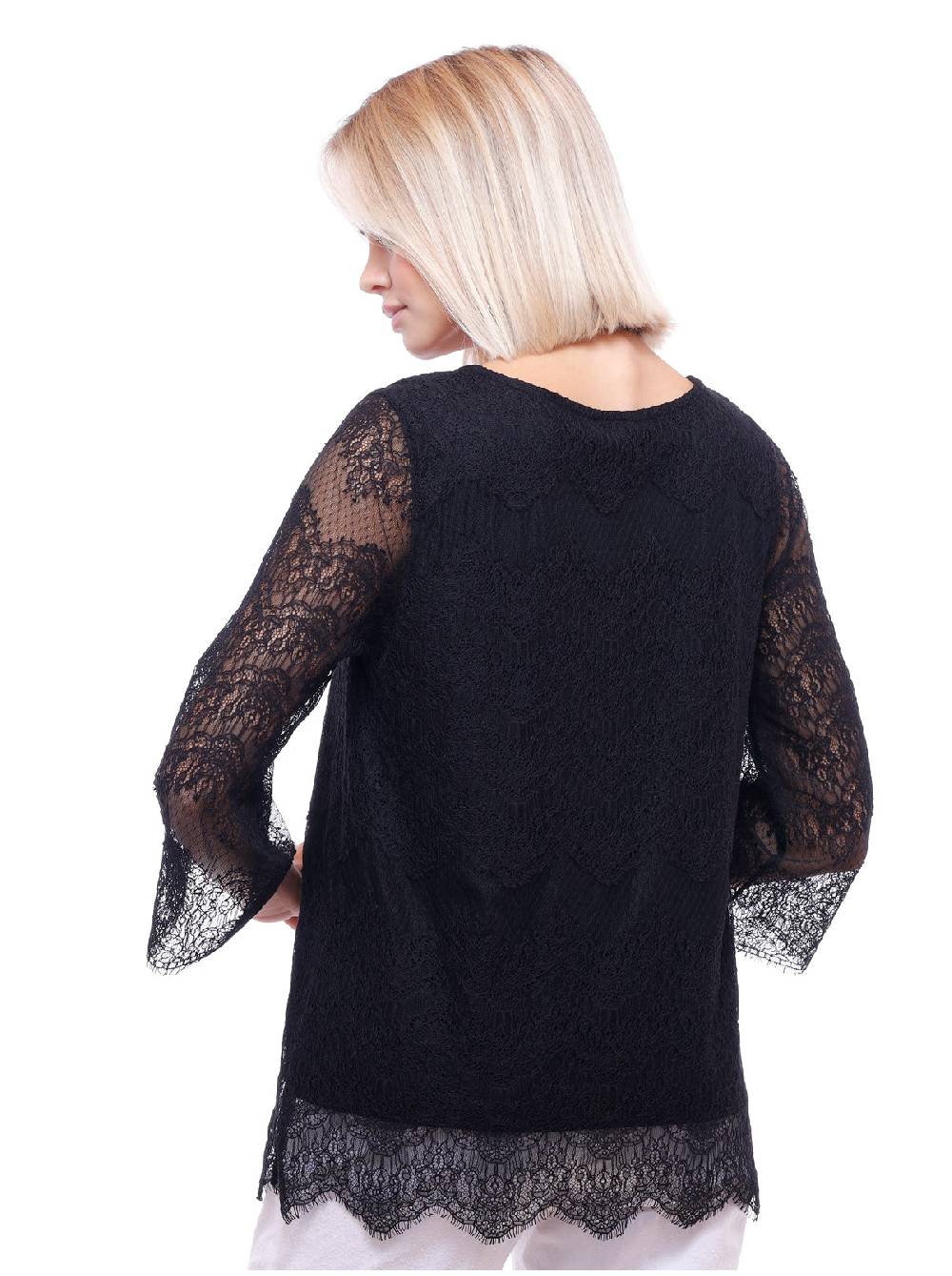 Oscalito Maglia a maniche lunghe in micromodal con Chantilly 5992 Online