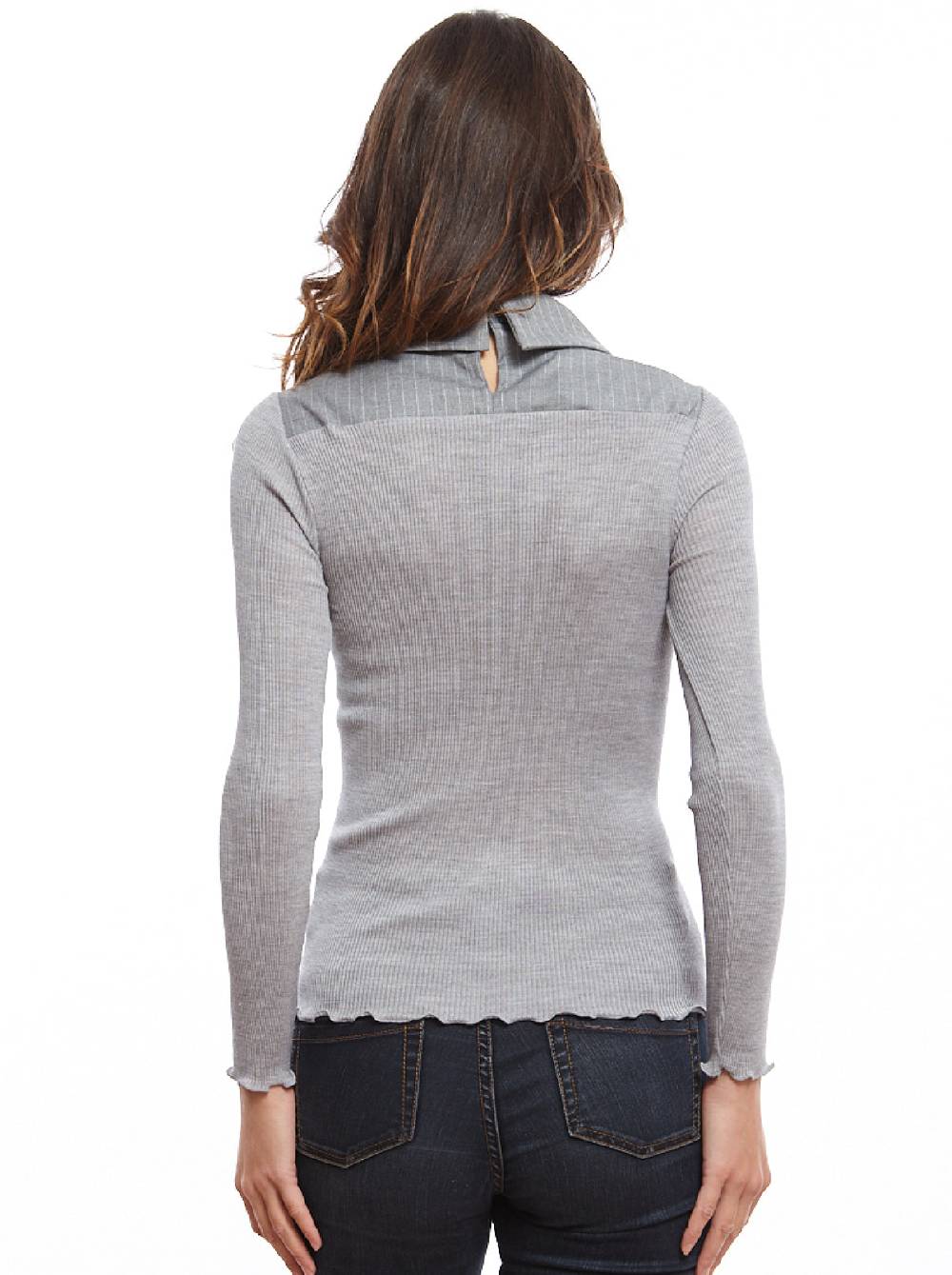 Oscalito Camicia a maniche lunghe in lana e seta 8282 Nuova