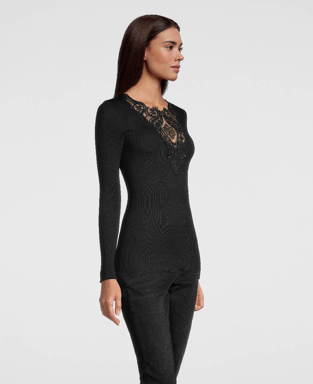 Oscalito Camicia a maniche lunghe con scollo a V ricamato 6440 Qualità Garantita