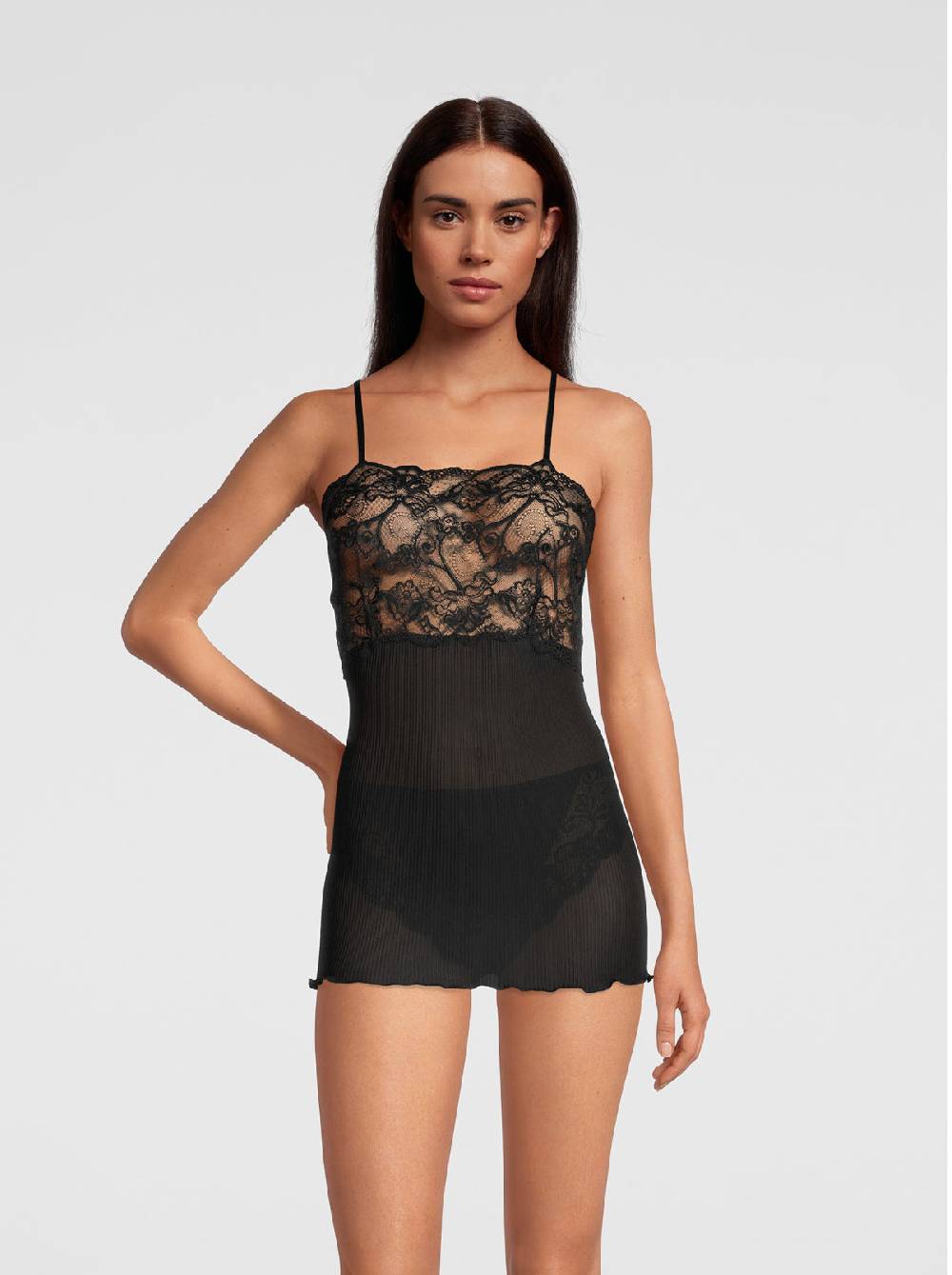 Oscalito Canotta in Pura Seta con Pizzo Leavers 9460 Offerte
