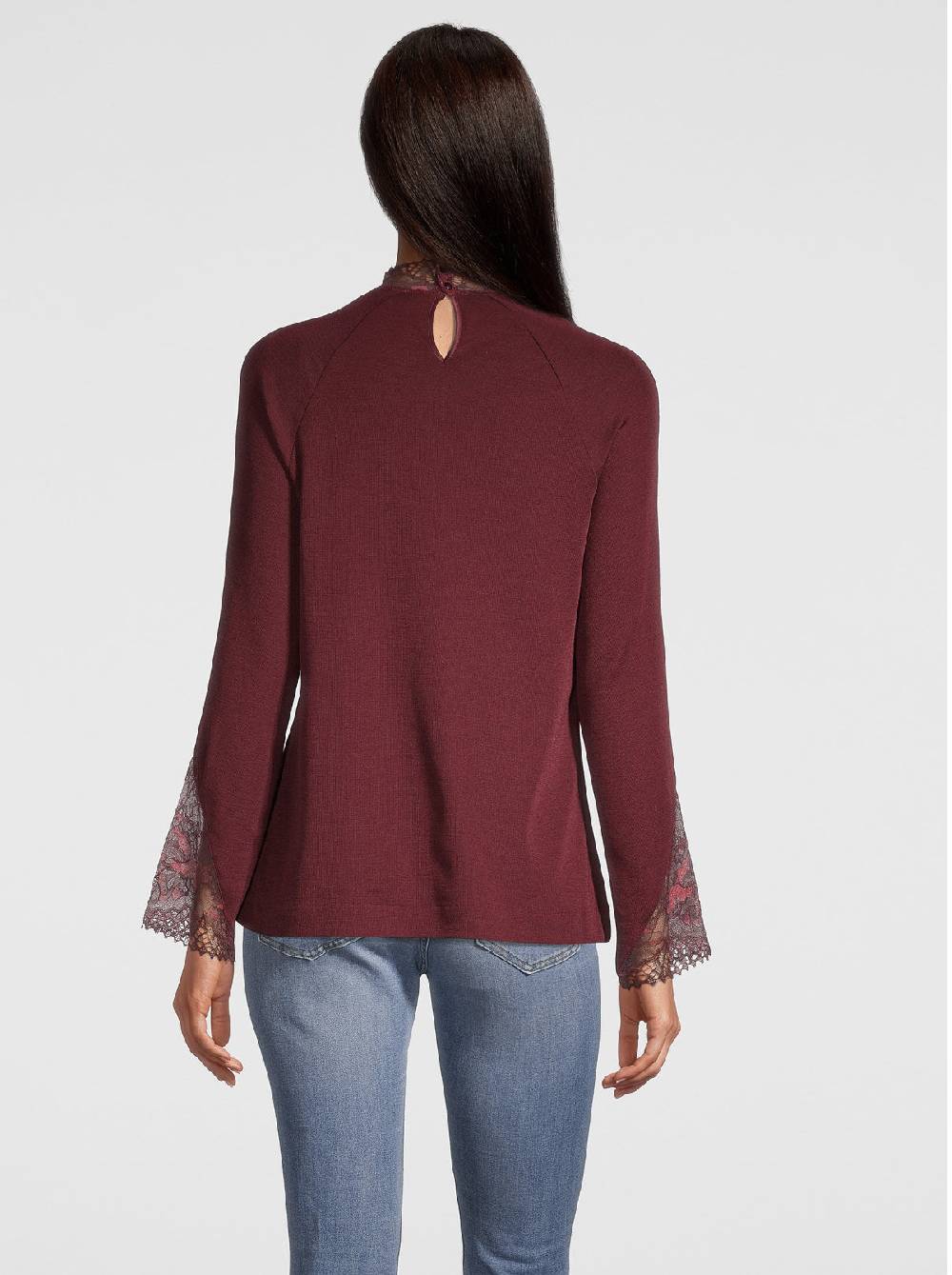 Oscalito Manica lunga in Lana e Seta con Pizzo Leavers 6468 Sconto