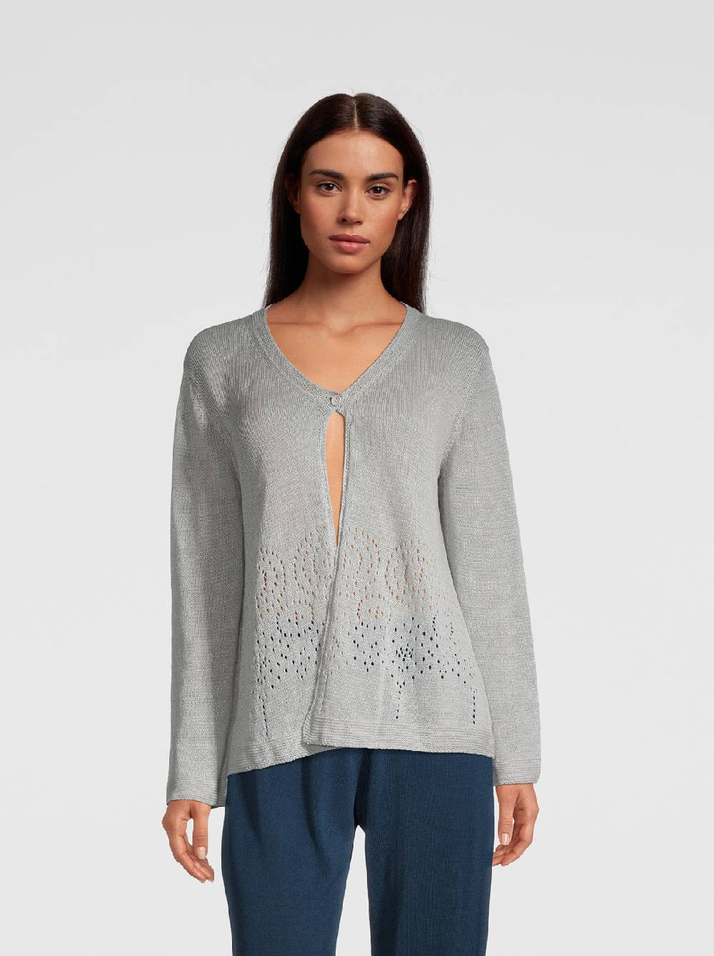 Oscalito Cardigan Tricot in maglia di Puro Lino 6586 Hotsell