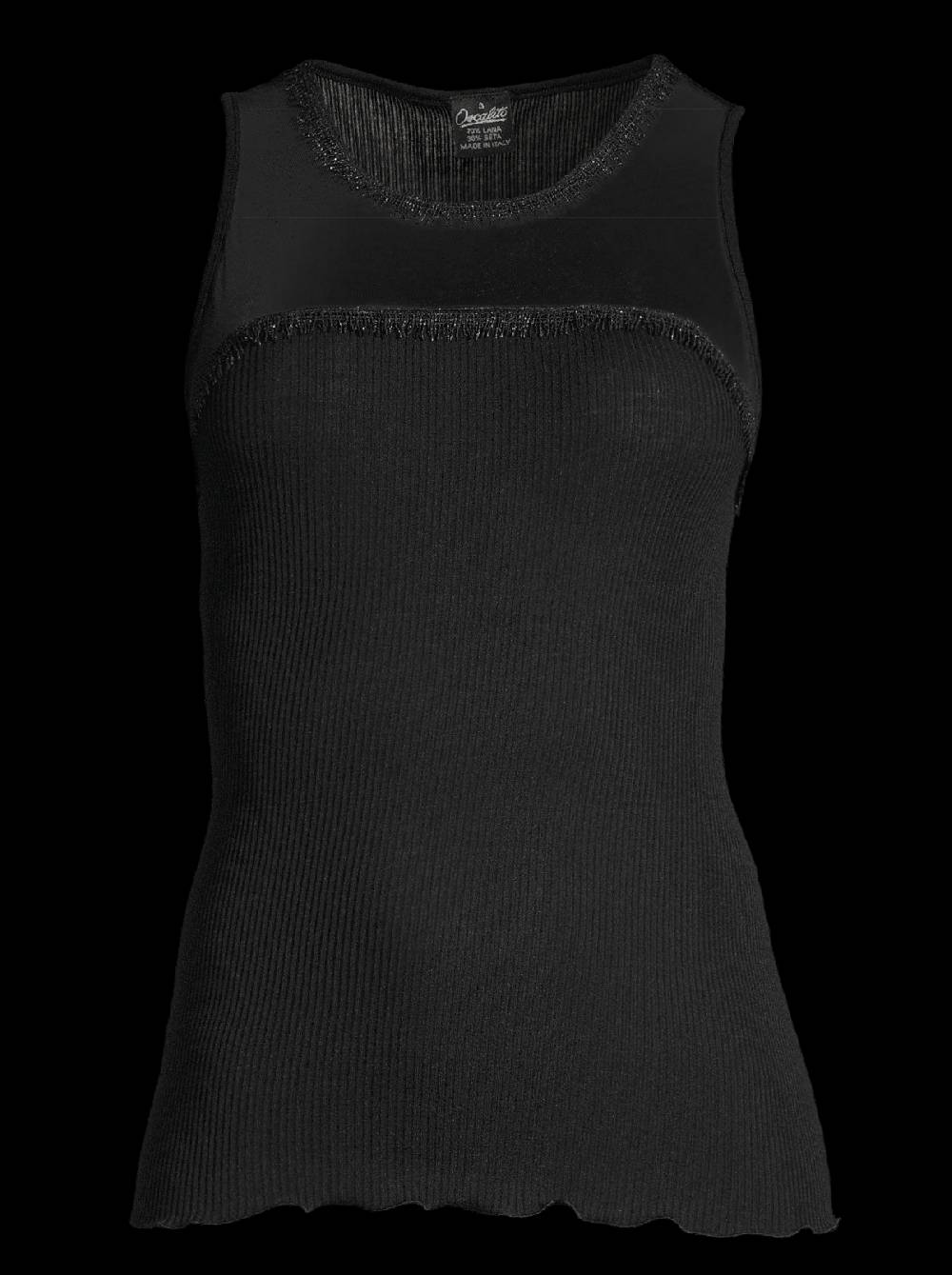Oscalito Canotta in Lana e Seta con dettagli in lurex 6486 Saldi