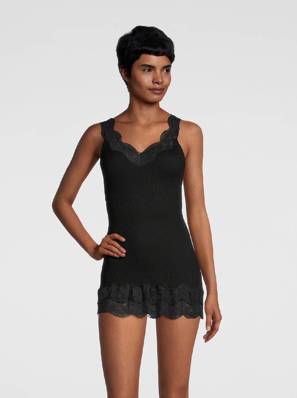 Oscalito Filoscozia Babydoll Canotta con Pizzo Leavers 7006 Vendita Economica