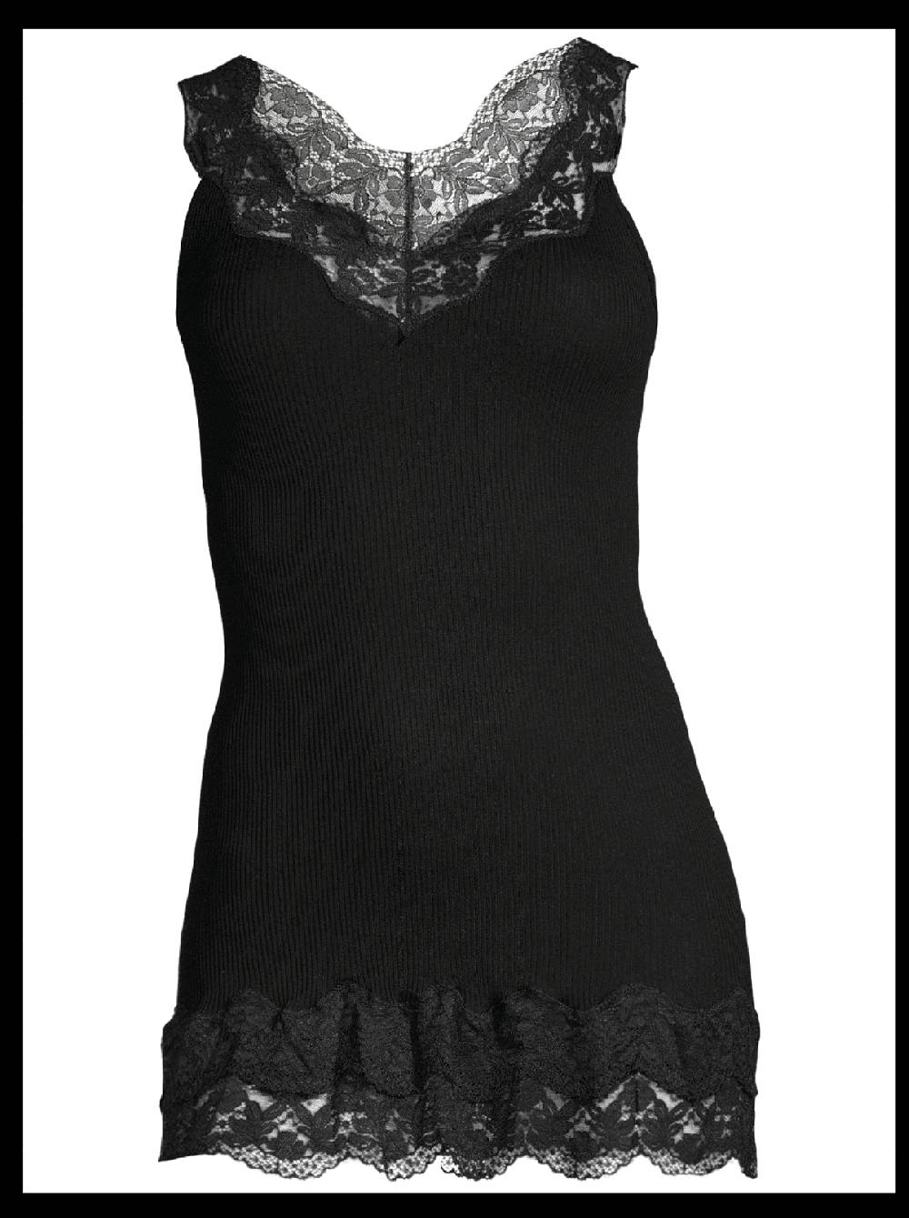 Oscalito Filoscozia Babydoll Canotta con Pizzo Leavers 7006 Vendita Economica