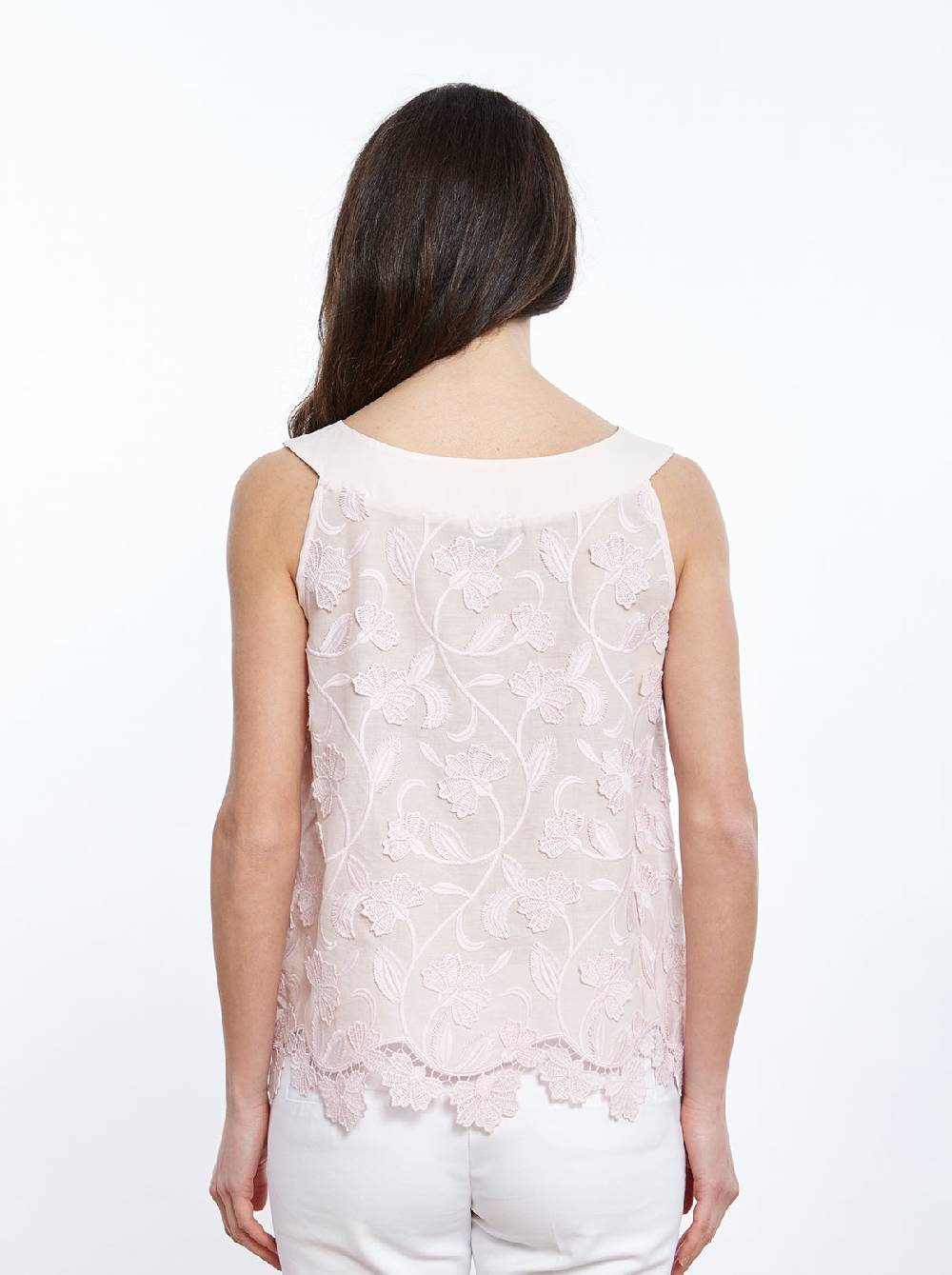 Oscalito Top in Voile di Cotone con Ricamo Surposé 4910 2025