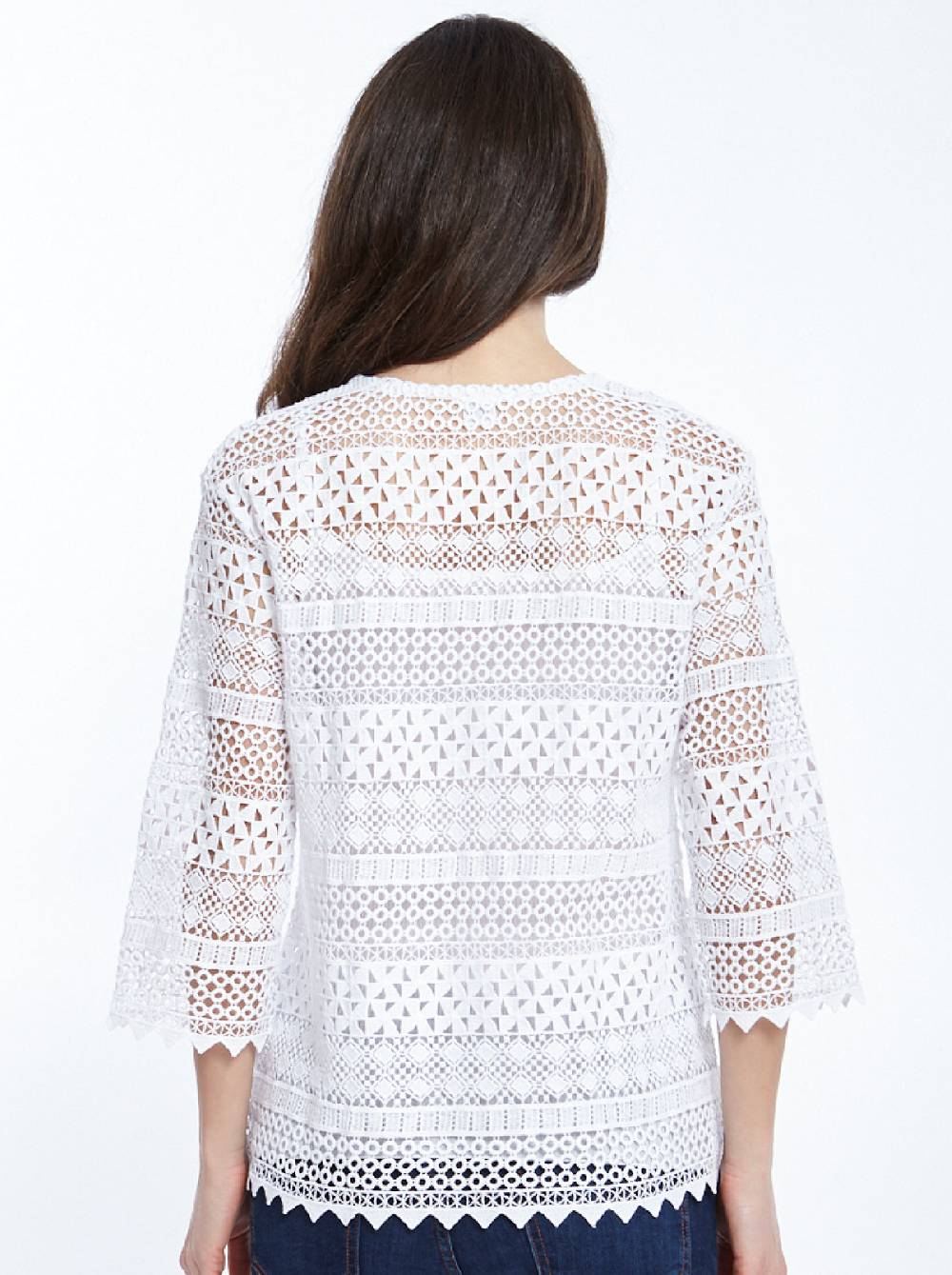 Oscalito Cardigan a maniche midi Allover Macramè Cotone 4536 Soddisfazione Garantita