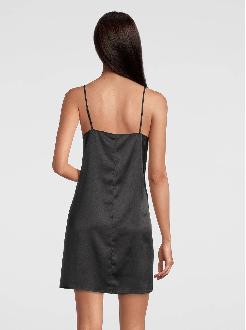 Oscalito Abito sottoveste in raso di seta stretch con macramè 10340 Economico