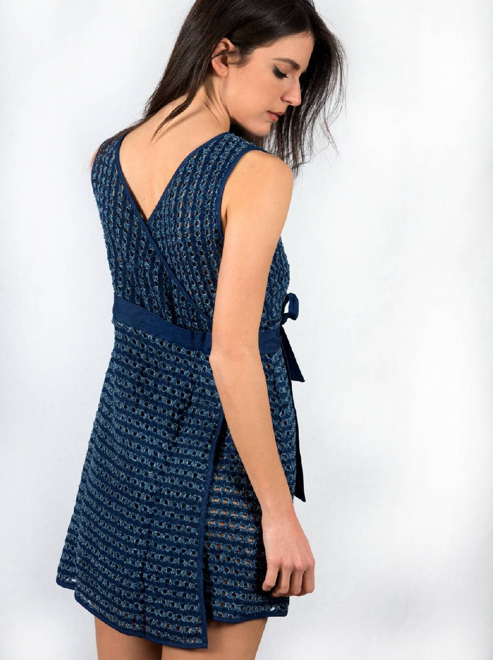 Oscalito Mini abito smanicato denim reversibile 4606 Online
