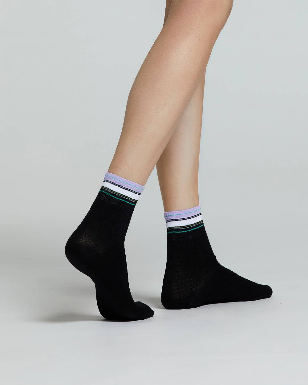 Pompea CALZA COTONE STERLIZIA FANTASIA A RIGHE MULTICOLOR Italy