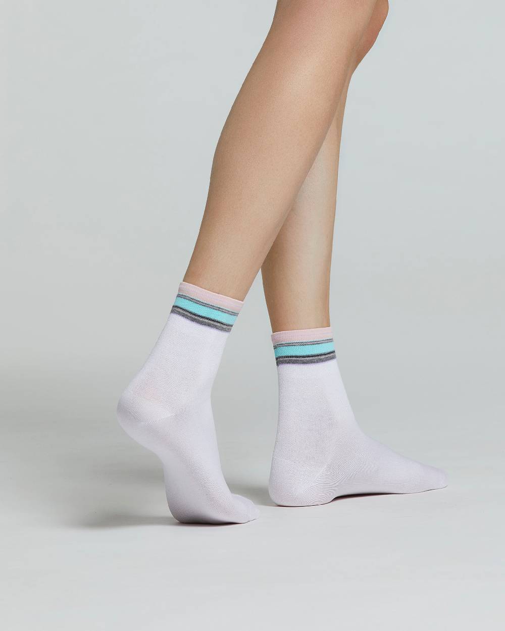 Pompea CALZA COTONE STERLIZIA FANTASIA A RIGHE MULTICOLOR Italia