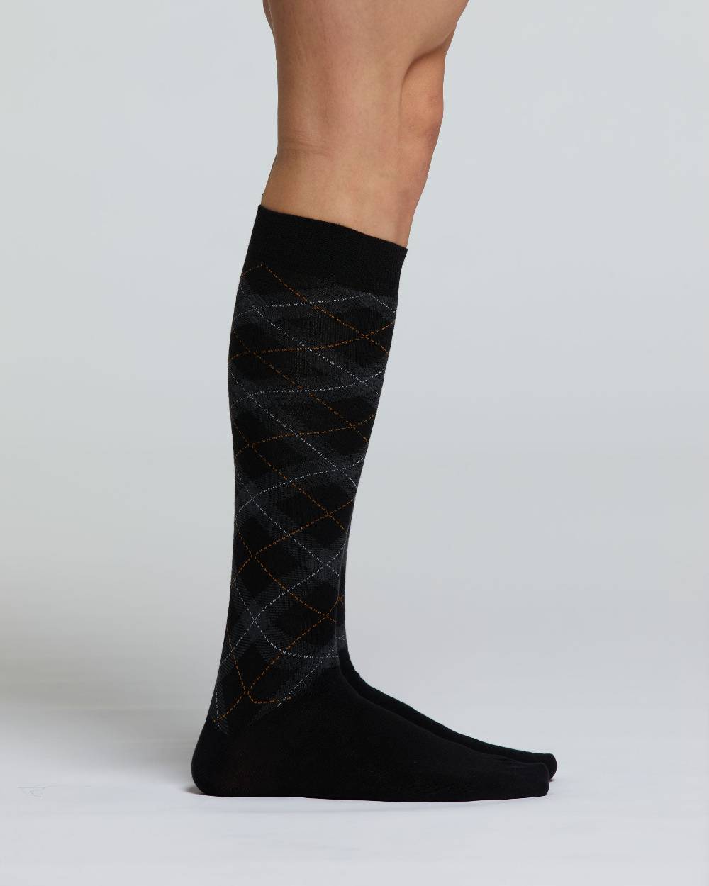Pompea CALZA LUNGA COTONE ACERO MOTIVO ARGYLE Spedizione Gratuita