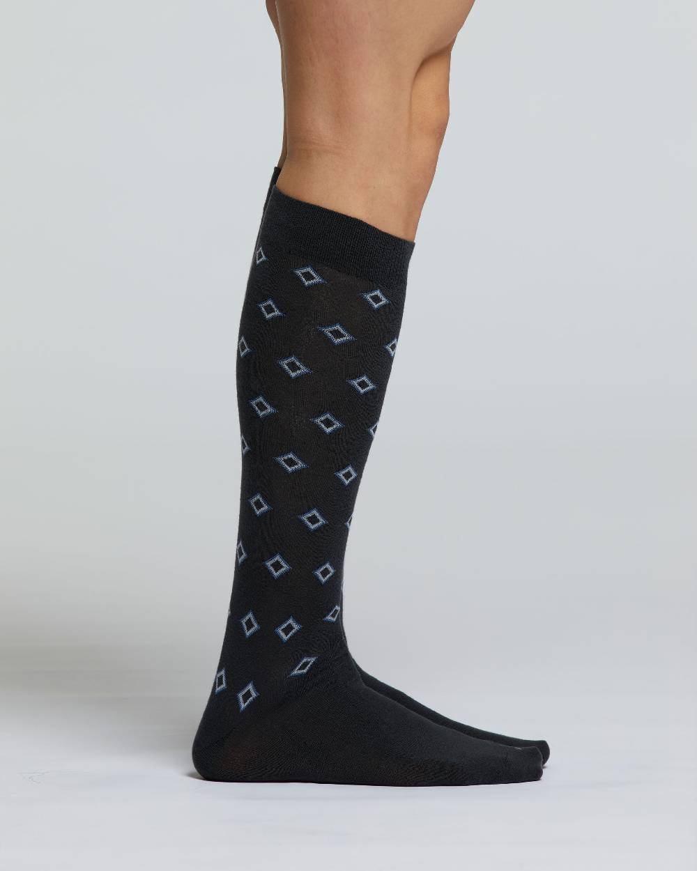 Pompea CALZA LUNGA COTONE CRISPINO MOTIVO A ROMBI Presa