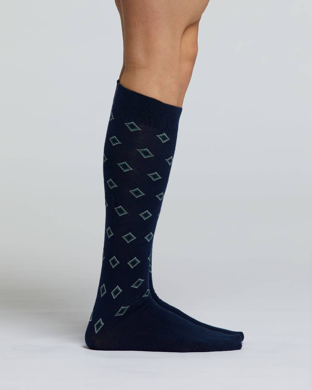 Pompea CALZA LUNGA COTONE CRISPINO MOTIVO A ROMBI Sconto